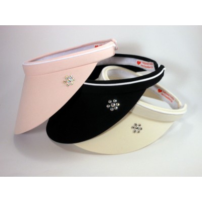 Ladies ClipOn Sun Visors 3 in a Pkg. with SWAROVSKI Crystal Daisy for Bling  eb-14622634